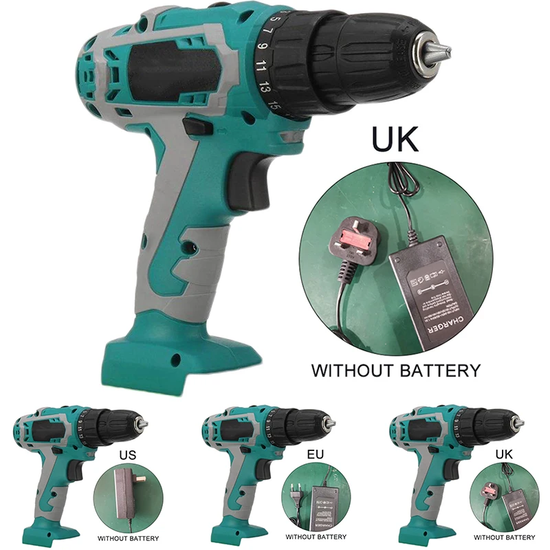 100-240V AC 5000mAh 25-speed бесщеточная Электрическая Дрель ударная отвертка UK Plug