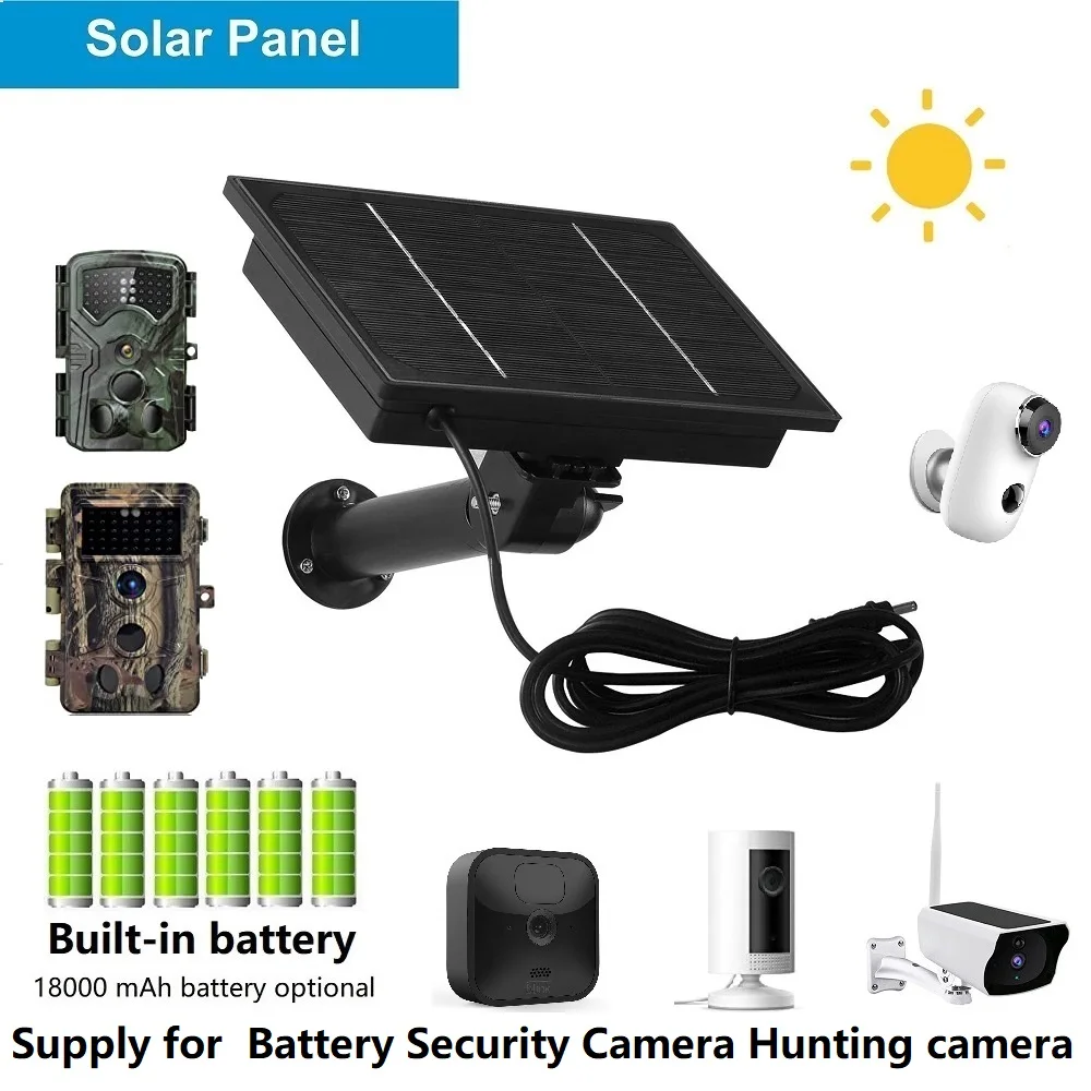 Panel Solar Resistente A La Intemperie Para Camaras De Seguridad Con  Bateria USA