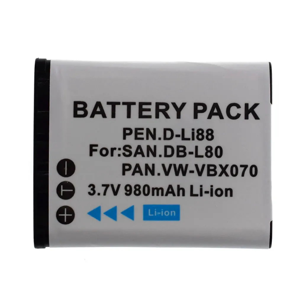 Новая батарея для Sanyo DB-L80 DBL80 L80A L80AU Pentax D-L188 DL188 D-Li88 VPC-GH1GX CS1PX X1 | Электроника