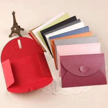 

20pc Color Love Button Envelope Mini Card Gift Envelopes Kraft Paper Wedding Letter Envelope Invitations Postcard Handmade Paper