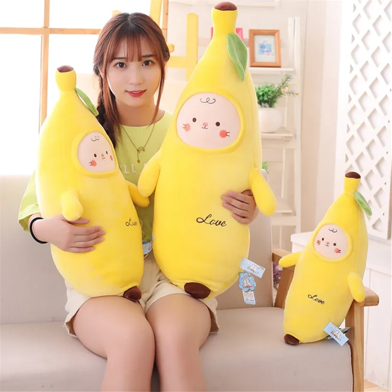 

Genuine Scitech Doodle Cute Banana Doll Fruit Strip Pillow Child Girl Gift