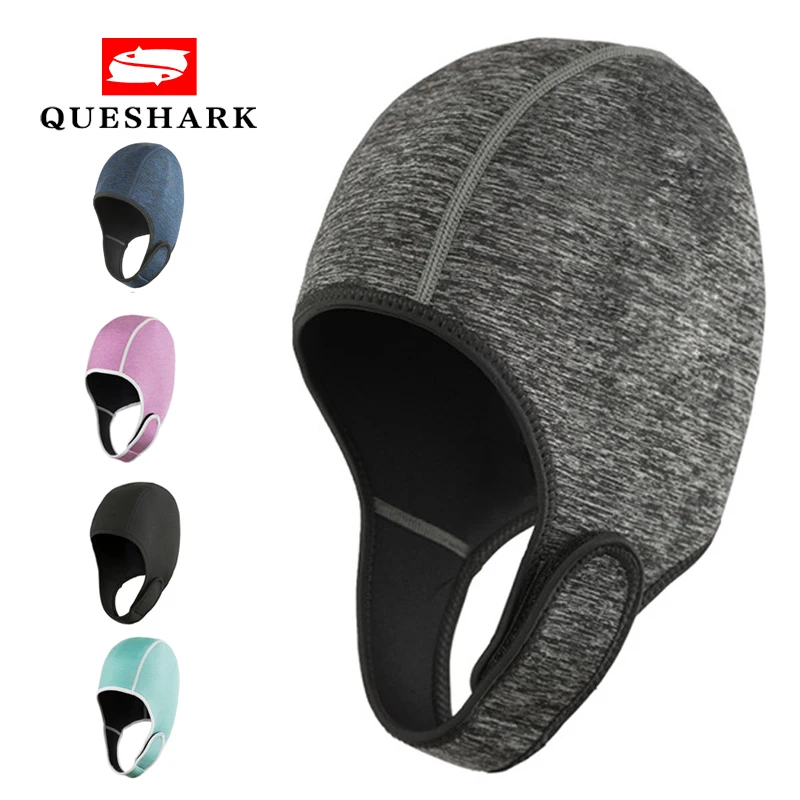 

3D Waterproof Elastic Sunscreen Swimming Hat Diving Cap Outdoor Seaside Surfing Diving Hood Headband Headgear