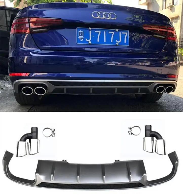 Рассеиватель для заднего бампера Audi A4 S4 B9 / Sline 2017 2018 2019|Амортизаторы| |