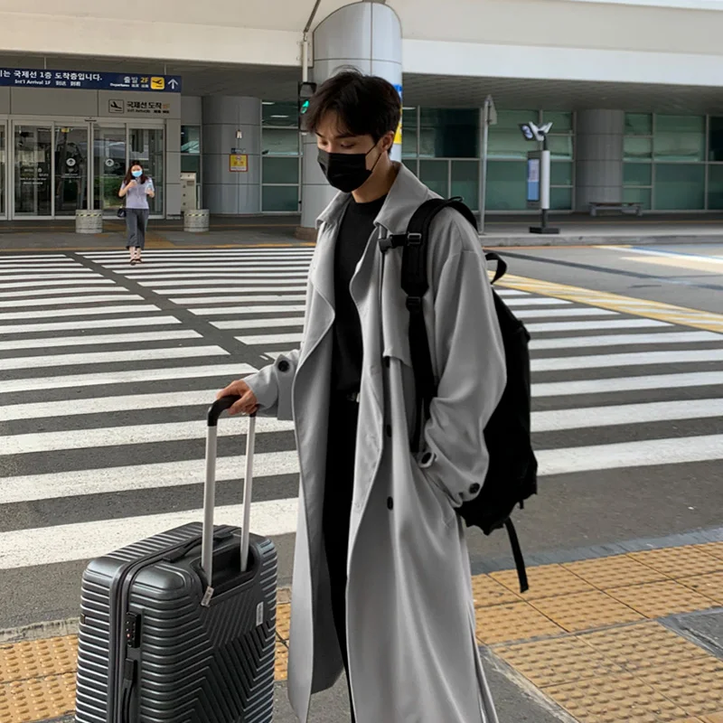 IEFB Autumn New Korean Windbreaker Men's Medium Long Cape Casual Trend Handsome Loose Trench Coat Man Oversize Cloth 9Y5263