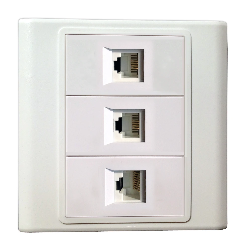 Порты: 2 RJ11 + RJ45 Cat3 PSTN Phone Cat6 Ethernet настенное крепление лицевая панель розетка для