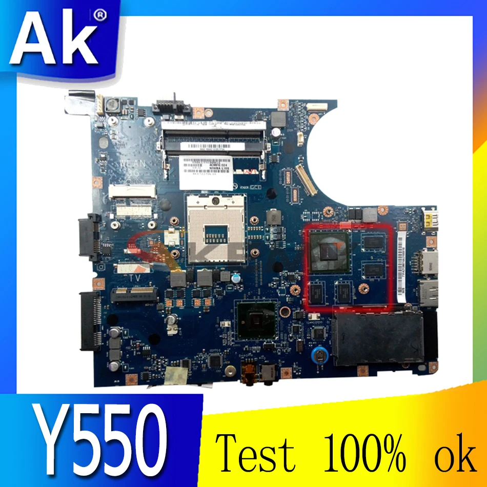 Akemy NIWBA LA-5371P материнская плата для ноутбука Lenovo Y550 Y550P основная HM55 поддерживают
