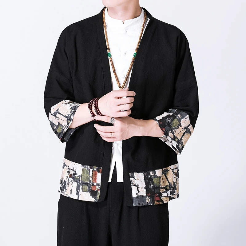 Кимоно для мужчин Yukata традиционное японское кимоно для мужчин s кимоно куртка рубашка костюм самурая одежда косплей китайское кимоно AA001