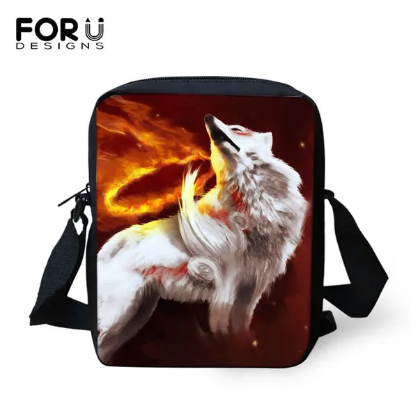 FORUDESIGNS/модные детские школьные рюкзаки с рисунком лунного волка, детские школьные сумки с героями мультфильмов, комплект из 3 предметов, сумки для книг/сумки с откидным клапаном/пеналы для ручек - Цвет: CDWX3777E