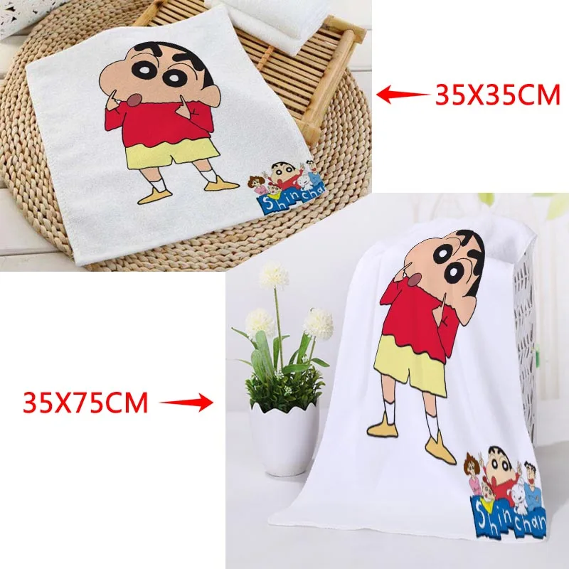 Горячие Пользовательские Crayon Shin Chan печать полотенца s квадратные прямоугольные полотенца Размер 35x35 см 35x75 см хлопок полотенце для лица Ткань индивидуальный логотип - Color: 5