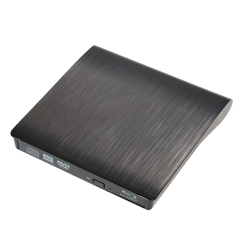 Ультра тонкий внешний диск DVD-RW USB 3,0 Писатель горелки BD-ROM 3D Blu-Ray плеер для Linux Windows Mac OS черный