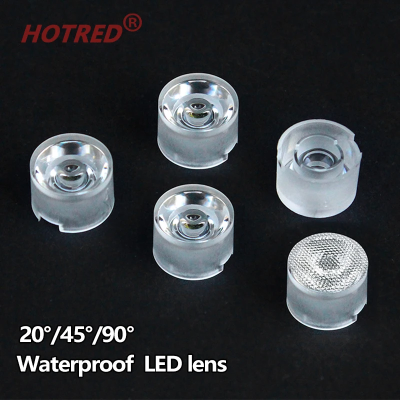 fremsætte fejre Tilladelse 10pcs LED Lens 1W 3W 5W 15.5mm Waterproof Holder 20 45 90 Degree Angle Lens  For High Power Lamp Washwall Light Convex Reflector