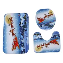 Набор ковриков для ванной подушка для унитаза нетканый материал 3 шт./компл. Снеговик Рождество биде ковер ковры унитаз сиденья креативный