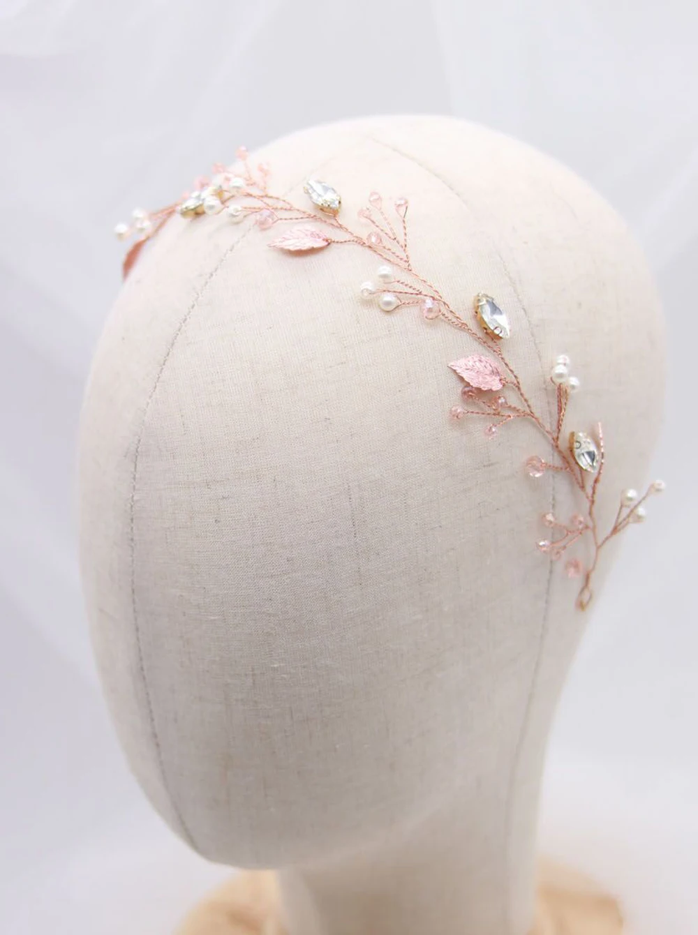Rhinestones Retro Leaves Hair Accessories Wedding Bridal Hair Jewelry Crystal Pearls Vine for Folwer Girl and Women