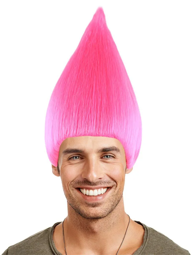 

HPO Colorful Pointy Troll Cosplay Troll Wig Unisex Costumes Makeup Party Elf Pixie Pelucas Anime Masquerade Halloween Wig