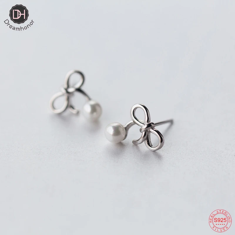 

2022 New Fashion Korean Red Stone/White Pearl Earrings for Women Bowknot Wedding Stud Earrings Jewelry Gift SMT626