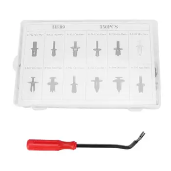 

350Pcs Plastic Push Pin Rivet Fasteners Trim Moulding Clip with 1Pc Screwdriver Car Accessories 2E1857784