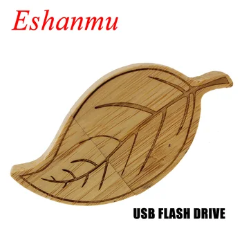 

HOT Selling!!! Usb Flash Drive Wood Leaf Pen Drive 4G 8G 16G 32G USB Flash Drive Memory Stick Pendrives Free Logo Over 20pcs