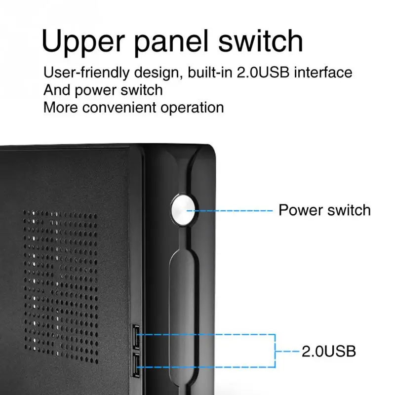 HTPC 2 0 USB игровой блок питания металлический корпус компьютерный чехол Mini ITX