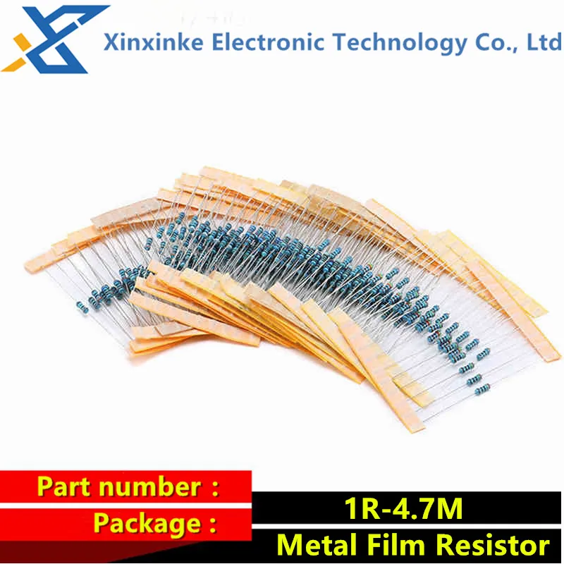100Pcs/Lot 1R-4.7M 1/2W ±1% Metal Film Resistor 1.3R 20R 12R 36R 110R 220R 2K 5.1K 47K 220K 620K 820K 2.2M 3.3M 4.7M | Электронные