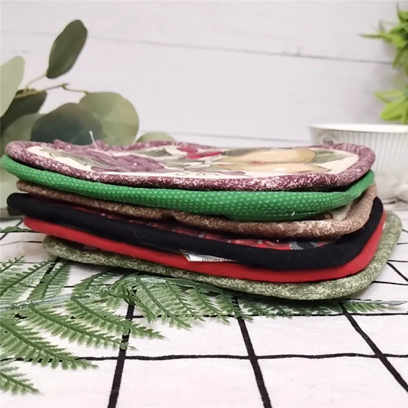 1Pc 17x17cm Nähen Baumwolle Bunte Obst Gedruckt Coaste Talbe Tischset Topflappen Schüssel Matte Küche Backen Werkzeug – Detail 3