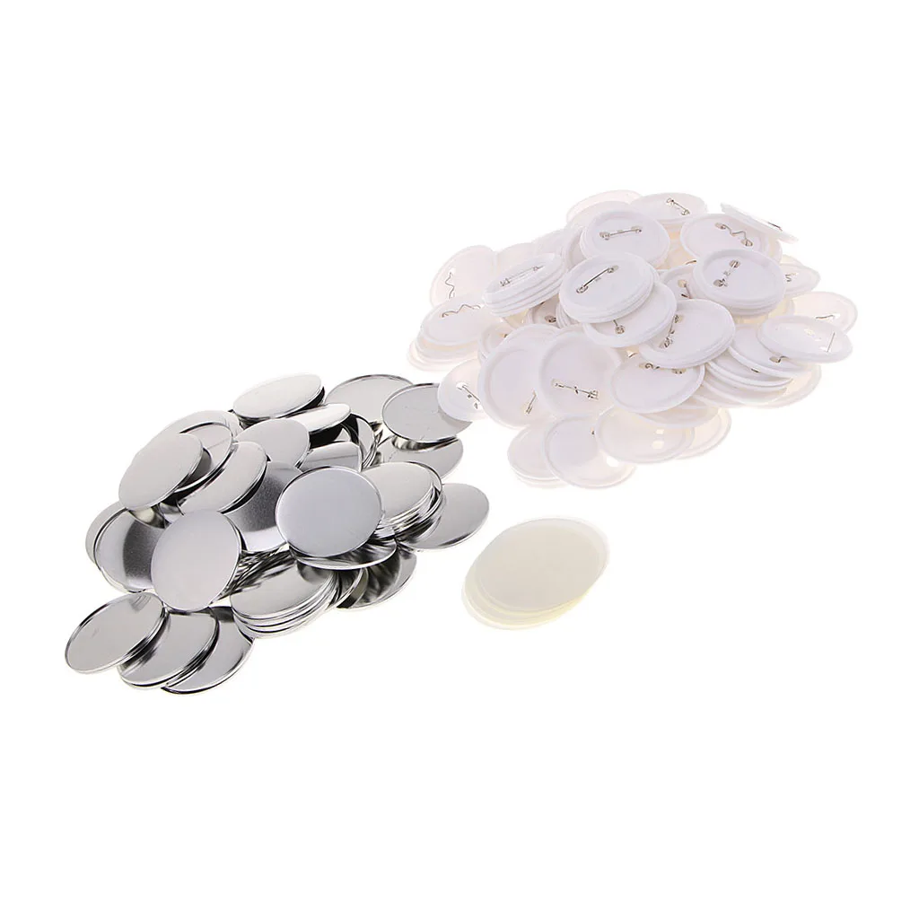 100 Sets Button Parts for Badge Maker Machine Button DIY Crafts and Children's Craft Activities (58mm 2¼ inch)