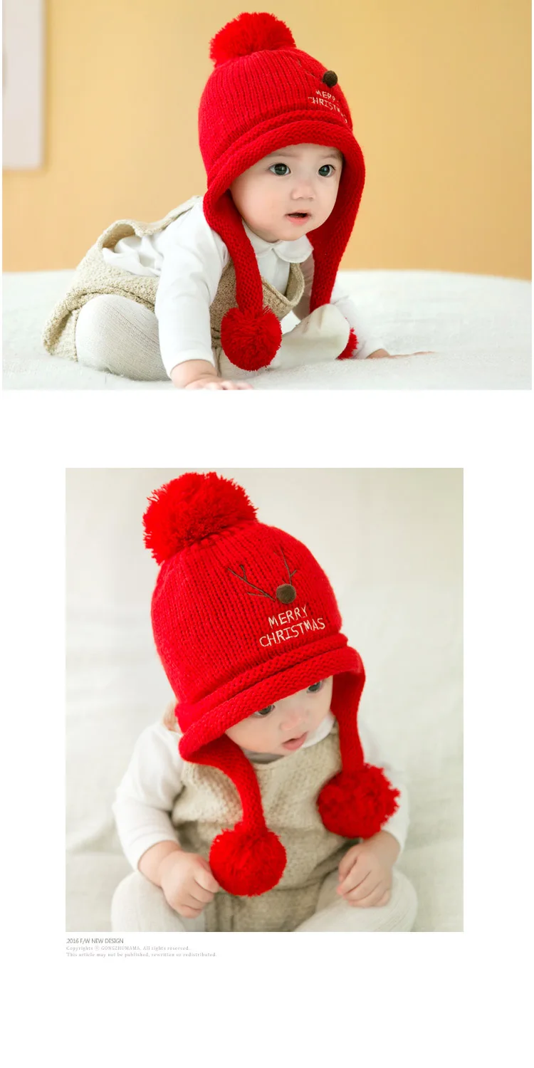 Maylisacc 5 Color Children's Autumn and Winter Hat Baby Warm Turtleneck Hat Merry Christmas Velvet Beanies for Boys and Girls