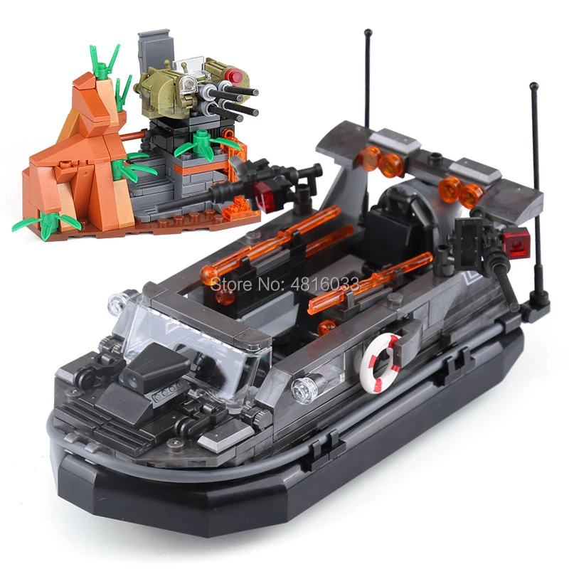 

military war Assault landing boat army soldier figures with gun weapons compatible legoeinglys building blocks brick kids toys