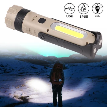 

Foldable Bright Waterproof Rechargeable Stand Flashlight Outdoor Camping Hanging Light Hook Light USB Charger Headlamp