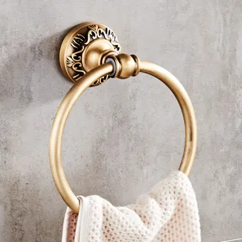 

Antique Carved Wall-Mounted Round Towel Ring Classic Bathroom Towel Holder Bathroom Accessories