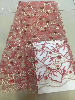 

Exquisite thread embroidered lace sequins African lace Nigeria lace fabric French mesh yarn for DIY clothing dress fabric