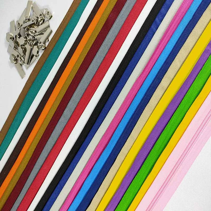

5 Meters 5# Zipper Nylon Sofa Cover Tent Mosquito Net Handbag Bag Cushion Pillow Zipper Cut At Will Give Away 5 Pcs Zipper Head
