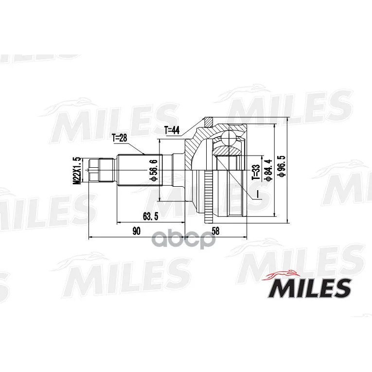 Шрус Mazda 6 I 2.0d 02-07 Нар. Abs Miles Ga20221 Miles арт. GA20221