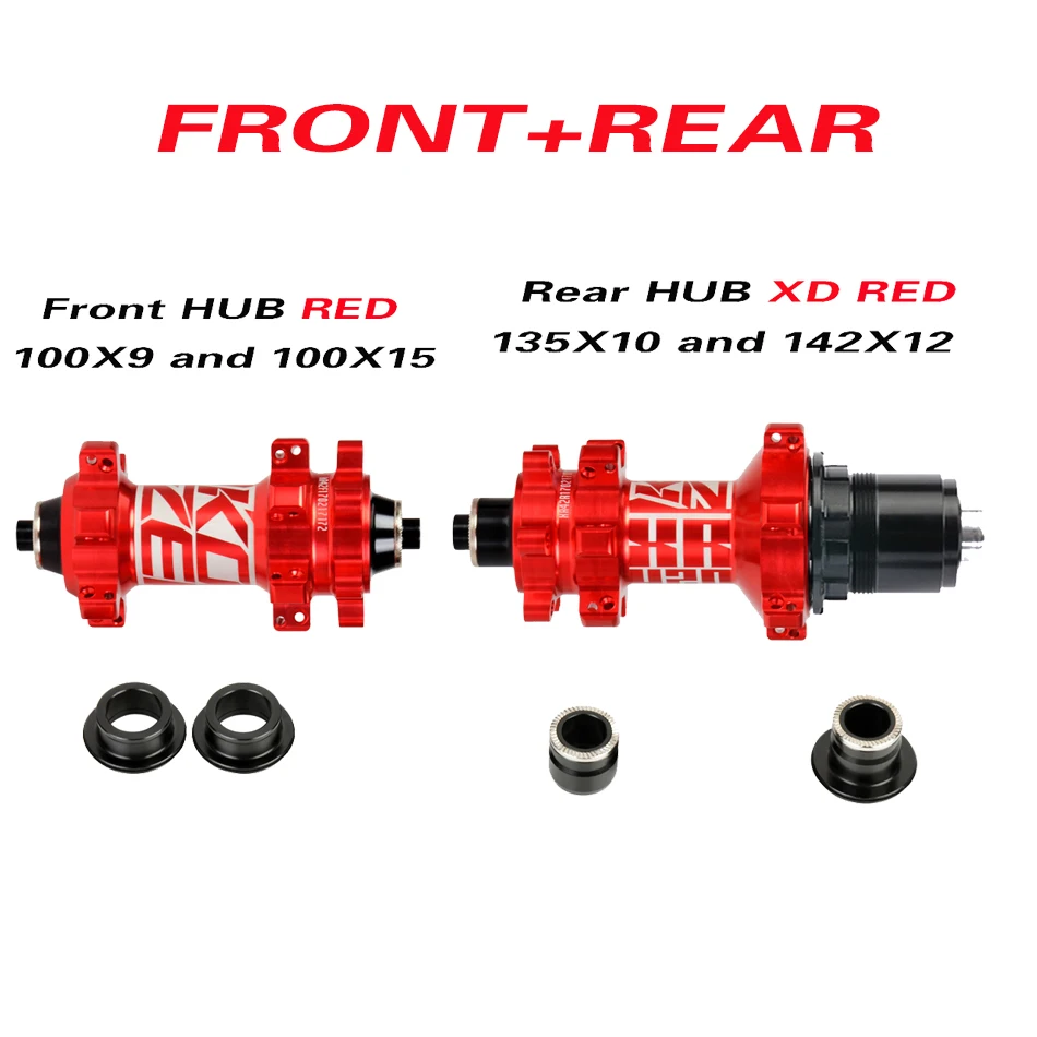 Front Rear XD red KOOZER XR420 велосипедная ступица MTB велосипед CNC 24 Loch Fahrrad ступица SHIMANO 8-11/SRAM 8-12 S Geschwindigkeit 135*10/142*12/100 0*15/100*9 - Color: Front Rear XD red