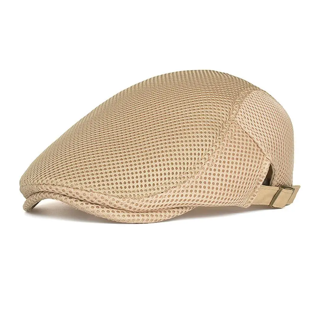 Мужские повседневные Регулируемые дышащие береты Newsboy, однотонные весенние, летние, осенние шапки на плоской подошве, повседневные, уличные, уличные шапки