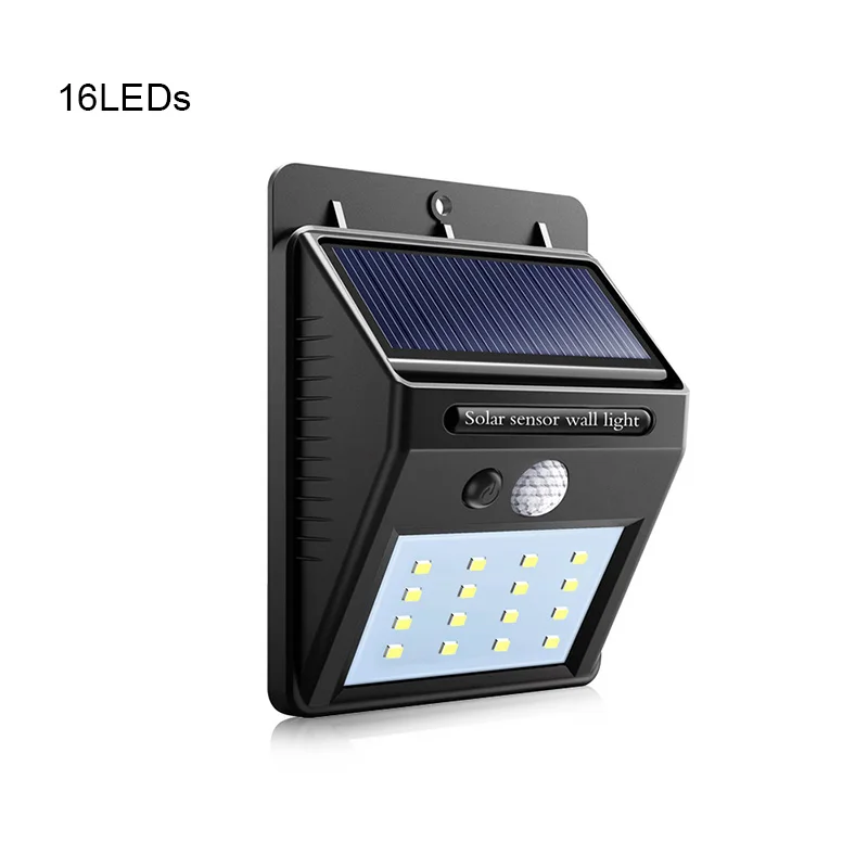 Светодиодный уличный светильник на солнечной батарее 16-100 светодиодный супер яркий PIR датчик движения светодиодный светильник на солнечной батарее энергосберегающий светильник - Испускаемый цвет: 16LEDS