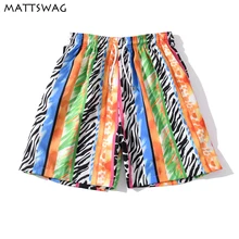 MATTSWAG Colorful Stiped Printed Mens Shorts Summer 2020 Fashion Graffiti Mens Shorts Casual Mens Basketball Shorts Streetwear Shorts