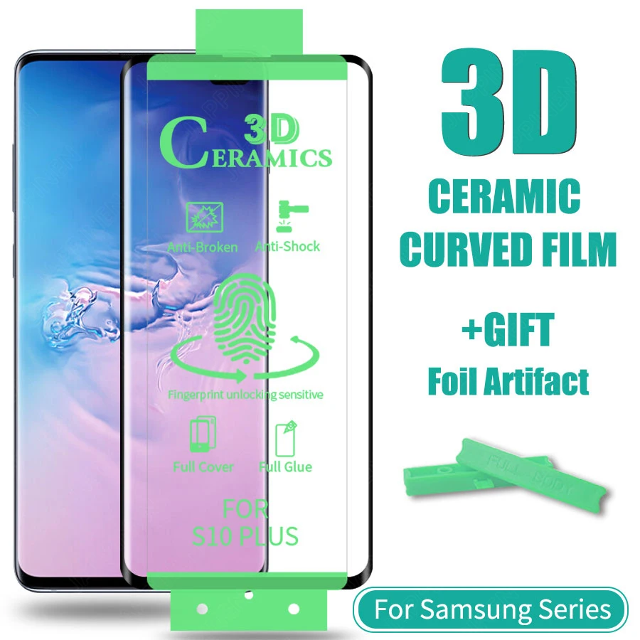 3D полный клей покрытие Мягкая Керамическая пленка для samsung Galaxy Note 10 Plus S10 S9 S8 Plus Керамическая защита экрана(не закаленное стекло
