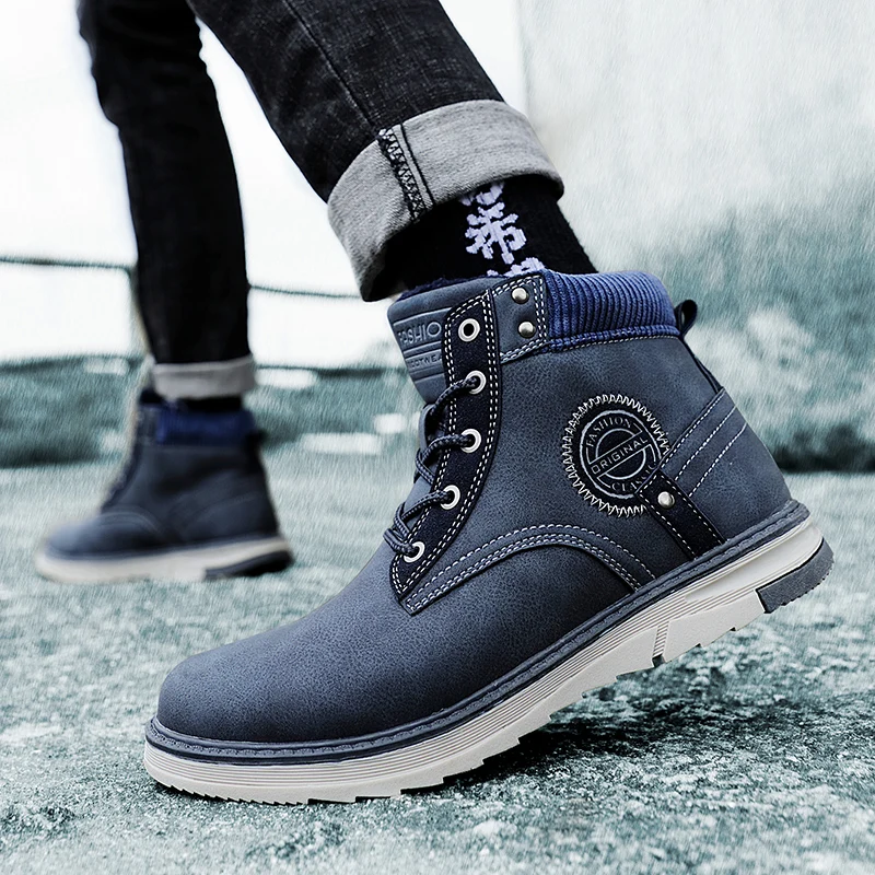 Big Size 45 New Arrival Warm Men Boots Winter Waterproof Ankle Boots Desert Boots Outdoor Plush Working Snow Boots Men's Shoes