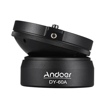 

Andoer DY-60A Aluminum Alloy Tripod Leveling Base Panorama Photography Ball Head with 1/4" screw Bubble Level for Canon