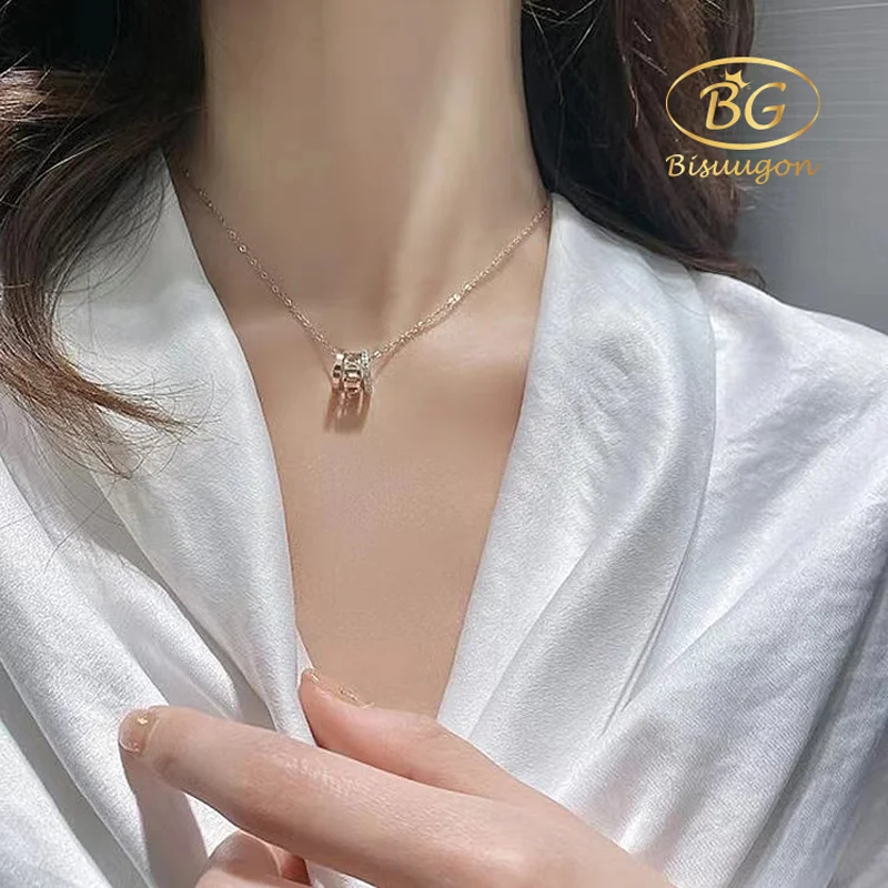 Bisuugon C08 Серебро 925 Ювелирные изделия Жемчуг женское ожерелье Colar Heart Choker Роскошные