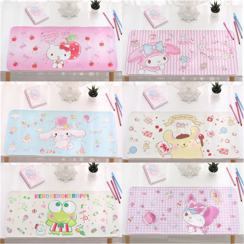 30*67CM Kawaii Sanrio Plush Cartoon Kitten Kuromi My Melody Cute Computer Keyboard Mouse Pad Thickened Placemat For Girls Gifts | Игрушки и