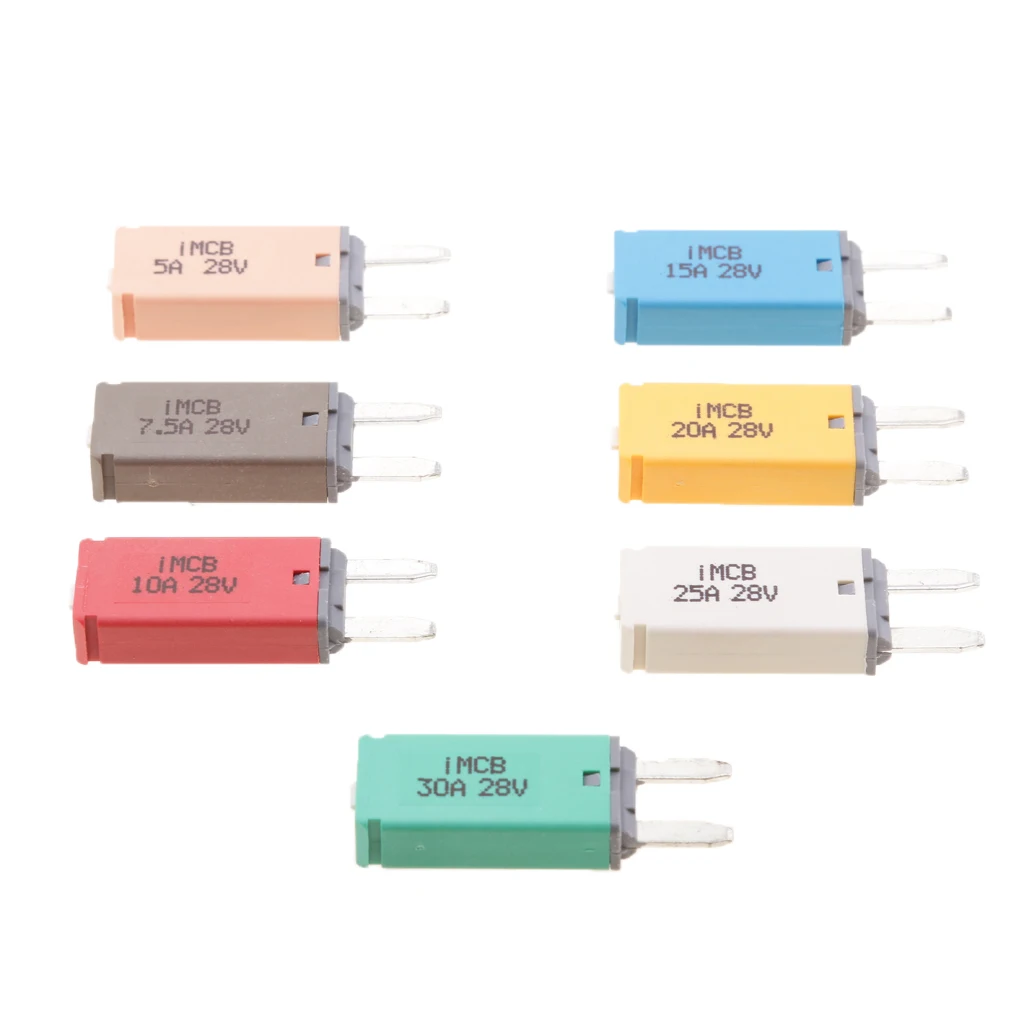 7pcs Car Boat 28V 5A-30Amp ATM Mini Blade Fuse Manual Reset Circuit Breaker | Автомобили и мотоциклы