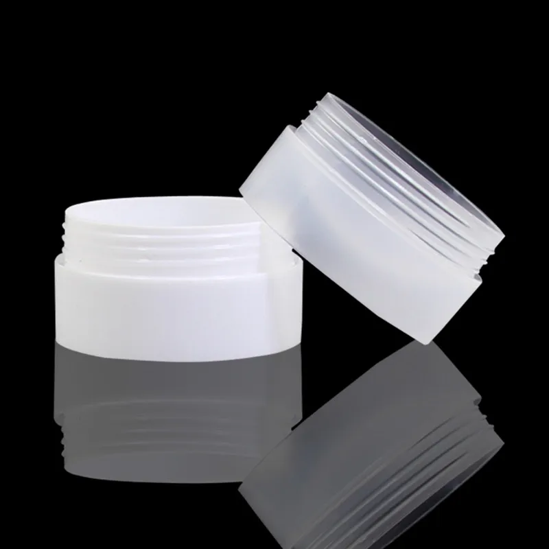 3/5/10/30/50/100G Cream Jar Empty Cosmetic Container Facial Mask Canister Makeup Refillable Packing Sample Plastic Ointment Tins 100g 200g 300g cream jar white double layer pp plastic facial mask makeup sub bottling empty cosmetic container sample canister