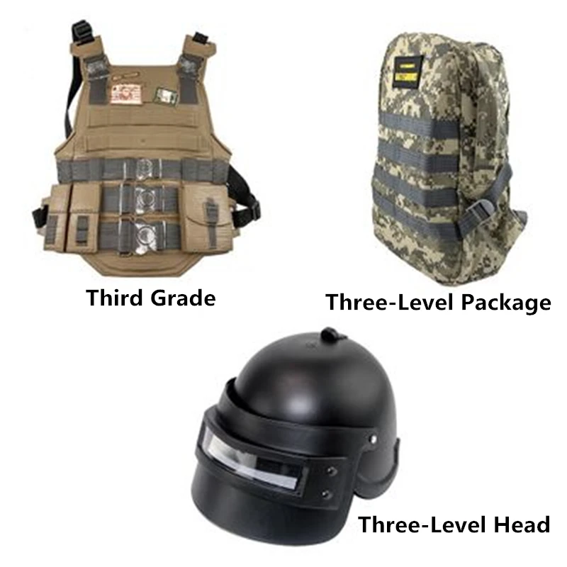  PUBG Three-Level Head Three-Level Package Third Grade Cosplay Character Props Game Adult Child Woma