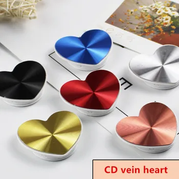 

20pcs Metal Plate heart shape mobile phone folding stretch airbag bracket finger ring Phone Holder Balloon support
