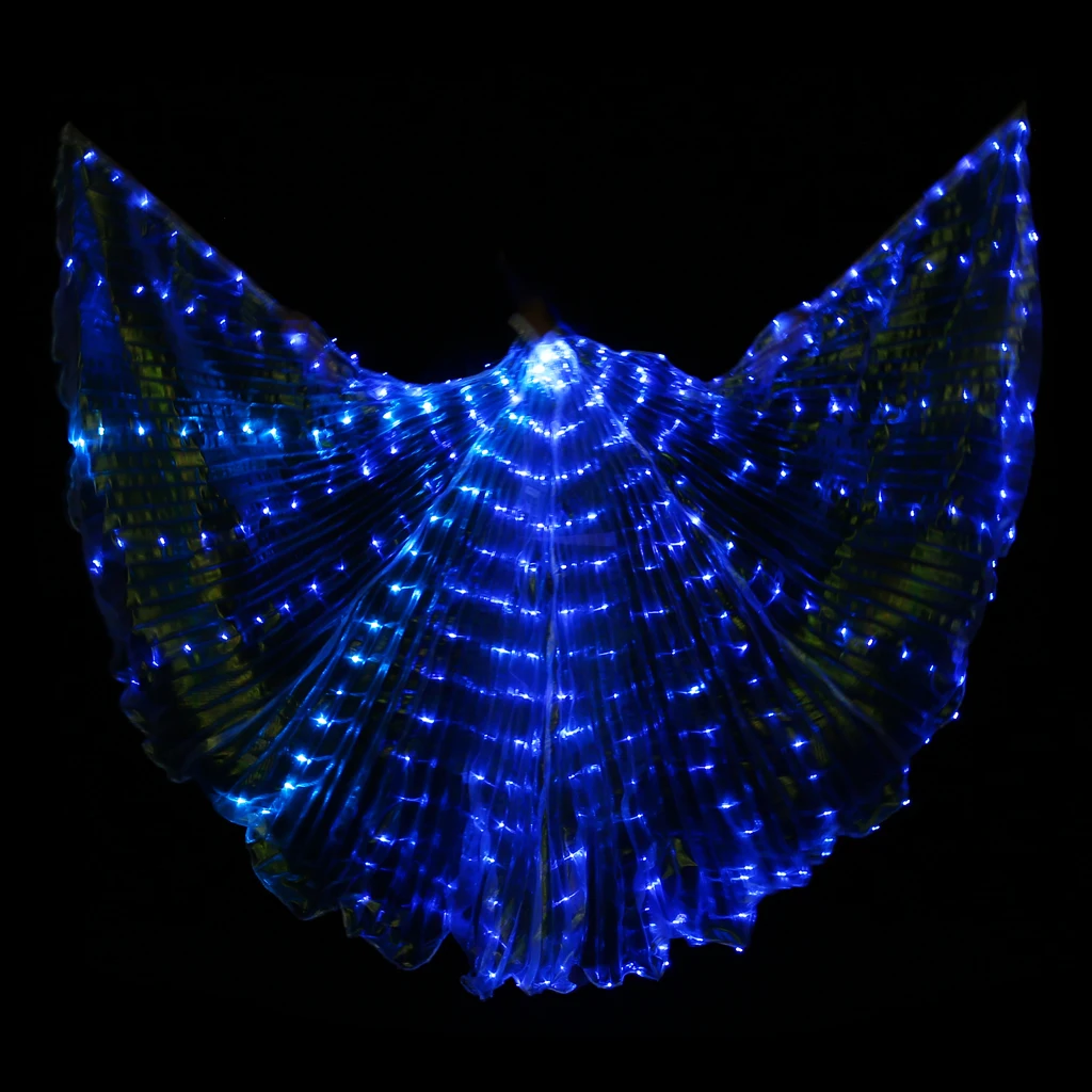 Prettyia Women LED Light Isis Wing Belly Dance Egyptian Wing Stage Fairy Wing