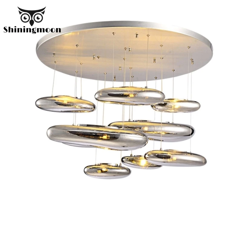 

Drops Silver Glass Stone LED Pendant Lights Modern Design Creative Pendant Lamp Indoor Home Lighting Luxury Hanglamp Luminaria