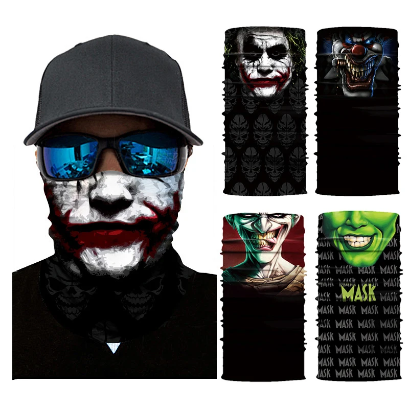 Clown Joker Face Sun Scarf Balaclava Neck Gaiter Neckerchief Fishing Headwear UV 