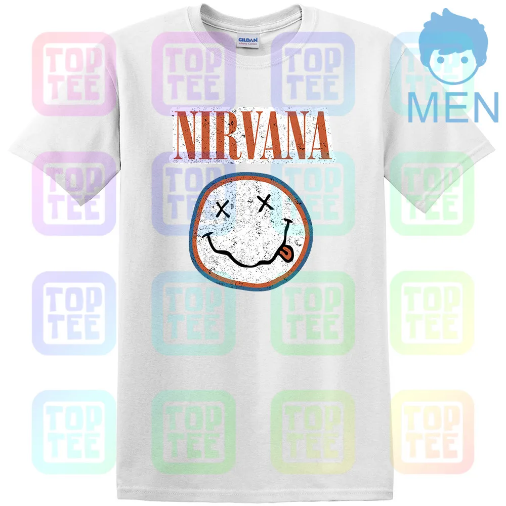 AMPLIFIED NIRVANA colors мужская темно-серая футболка - Цвет: MEN-WHITE