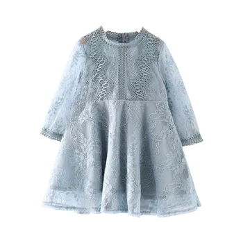 

vintage lace princess dress age for 1 - 6 yrs toddler girls birthday graduation party evening gown 2020 spring long sleeve frock